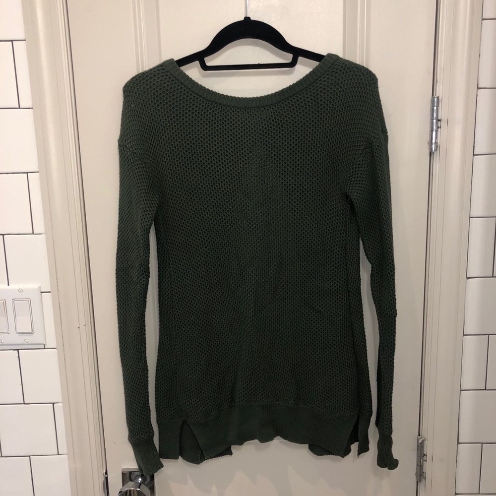 BB DAKOTA Open Back Olive Sweater